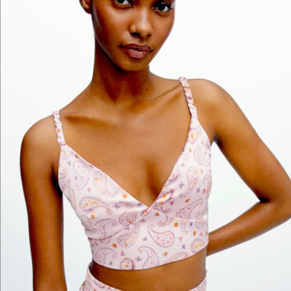 Satin Effect Printed Top